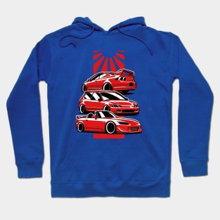 Red Honda Civic Integra S2000 JDM Mix Hoodie